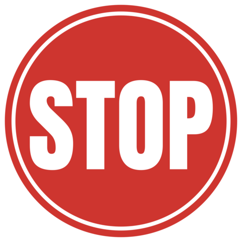 Round Stop Sign in Red and White Regulatory Template